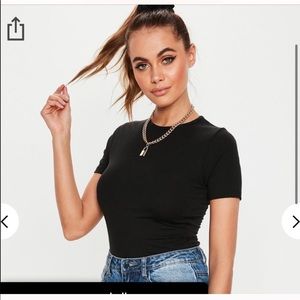 Missguided black fitted t shirt